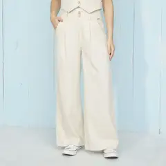 DOO AUSTRALIA - Pantalón Wide leg Mujer Tiro medio