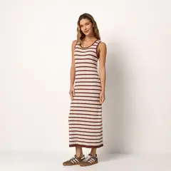 DOO AUSTRALIA - Vestido Medio Casual de Rayas para Mujer