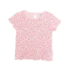 YAMP - Camiseta para Bebé niña con Flores Manga corta de Algodón