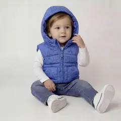 YAMP - Chaleco Con capucha para Bebé niño Acolchado