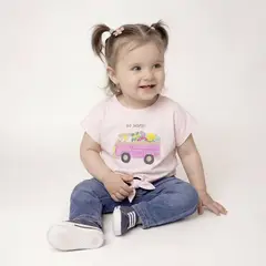 YAMP - Camiseta para Bebé niña con Estampado Manga corta de Algodón
