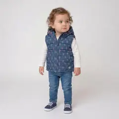 YAMP - Chaleco Con capucha para Bebé niña con Flores