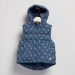YAMP - Chaleco Con capucha para Bebé niña con Flores