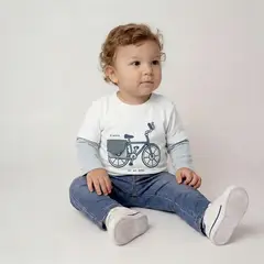 YAMP - Camiseta manga larga para Bebé niño de Algodón