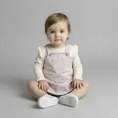 YAMP - Sets Jardinera + Camiseta manga larga para Bebé niña en Algodón