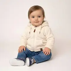 YAMP - Saco Con capucha para Bebé niña Efecto pelo