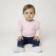 YAMP - Camiseta para Bebé niña con Boleros Manga larga de Algodón