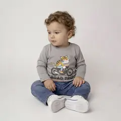 YAMP - Camiseta manga larga para Bebé niño en Algodón