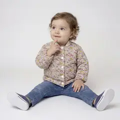 YAMP - Chaqueta para Bebé niña con Flores de Algodón