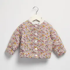 YAMP - Chaqueta para Bebé niña con Flores de Algodón