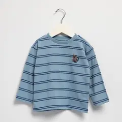 YAMP - Camiseta para Bebé niño de Rayas Manga larga de Algodón