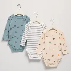 YAMP - Bodie para Bebé niño Pack de 3 unidades de Algodón