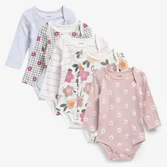 YAMP - Bodie para Bebé niña Pack de 5 unidades de Algodón