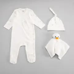 YAMP - Set Enterizo + Gorro + Peluche para Bebé niño de Algodón
