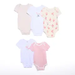 YAMP - Bodie para Bebé niña Pack de 5 unidades de Algodón