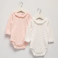YAMP - Bodie para Bebé niña Pack de 2 unidades Con cuello de Algodón