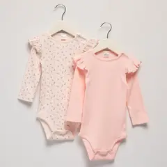 YAMP - Bodie para Bebé niña Pack de 2 unidades Con cuello de Algodón