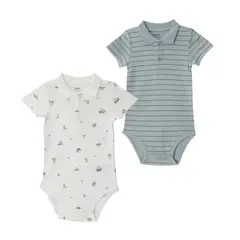 YAMP - Bodie para Bebé niño Pack de 2 unidades Con cuello de Algodón