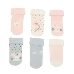 YAMP - Pack de 6 Medias Unisex bebés con Estampado Cortas