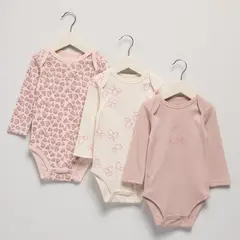 YAMP - Bodie para Bebé niña Pack de 3 unidades de Algodón