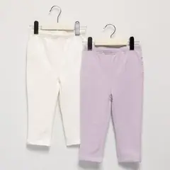 YAMP - Pantalón para Bebé niña Pack de 2 unidades de Algodón