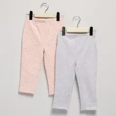 YAMP - Pantalón para Bebé niña Pack de 2 unidades de Algodón