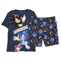 SONIC - Pijama Cintura elásticada para Niño 2 piezas con Estampado Manga corta de Algodón