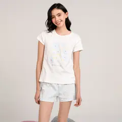 ELV - Pijama Cintura elásticada para Niña 2 piezas Manga corta de Algodón