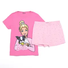BARBIE - Pijama Cintura elásticada para Niña 2 piezas con Estampado Manga corta de Algodón