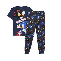 SONIC - Pijama Cintura elásticada para Niño 2 piezas con Estampado Manga corta de Algodón
