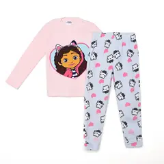 GABBYS DOLLHOUSE - Pijama Para Niña 2 piezas con Estampado Cintura elásticada Manga larga Gabby'S Doll House