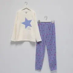 ELV - Pijama Cintura elásticada para Niña 2 piezas con Estampado Manga larga