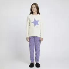 ELV - Pijama Cintura elásticada para Niña 2 piezas con Estampado Manga larga