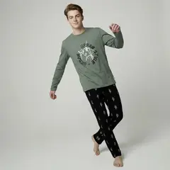 FEDERATION - Pijama Cintura elásticada para Niño 2 piezas con Estampado Manga larga de Algodón