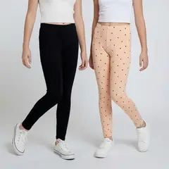 ELV - Leggings para Niña Pack de 2 unidades Cintura elásticada de Algodón