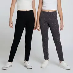 ELV - Leggings para Niña Pack de 2 unidades Cintura elásticada de Algodón