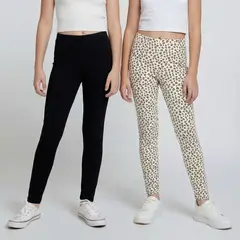 ELV - Leggings para Niña Pack de 2 unidades Cintura elásticada de Algodón