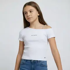 ELV - Camiseta para Niña con Logo de Algodón