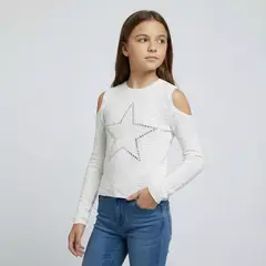 ELV - Saco para Niña Con aplique de Algodón