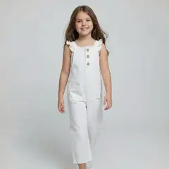 YAMP - Jardinera para Niña con Boleros de Algodón