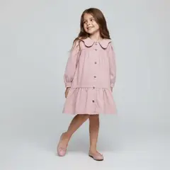 YAMP - Vestido para Niña Manga larga de Algodón