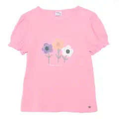 YAMP - Camiseta para Niña con Estampado Manga corta de Algodón