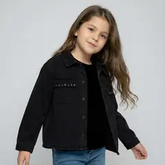 YAMP - Chaqueta para Niña con Taches de Algodón