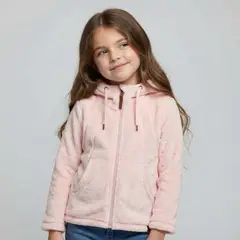 YAMP - Saco Con capucha para Niña Efecto pelo