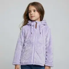 YAMP - Saco Con capucha para Niña Efecto pelo