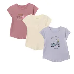 YAMP - Camiseta para Niña Pack de 3 unidades de Algodón
