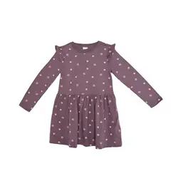 YAMP - Vestido para Niña con Estampado Manga larga de Algodón