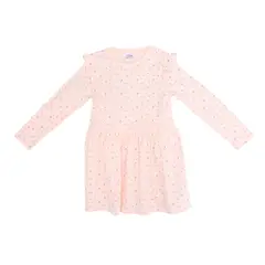 YAMP - Vestido para Niña con Estampado Manga larga de Algodón