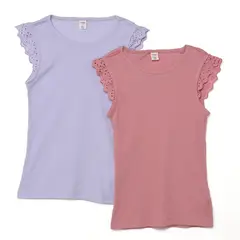 YAMP - Camisetas para Niña Pack de 2 unidades de Algodón