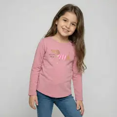 YAMP - Camiseta manga larga para Niña de Algodón